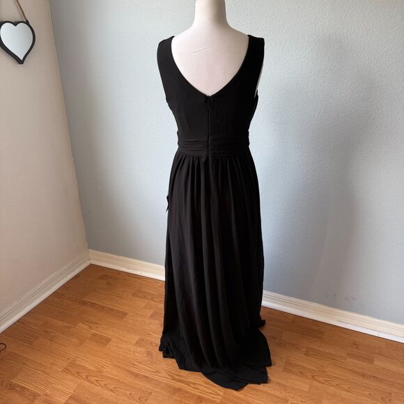 Lulus Thoughts of Hue Black Surplice Maxi Dress Size Medium - Picture 9 of 14
